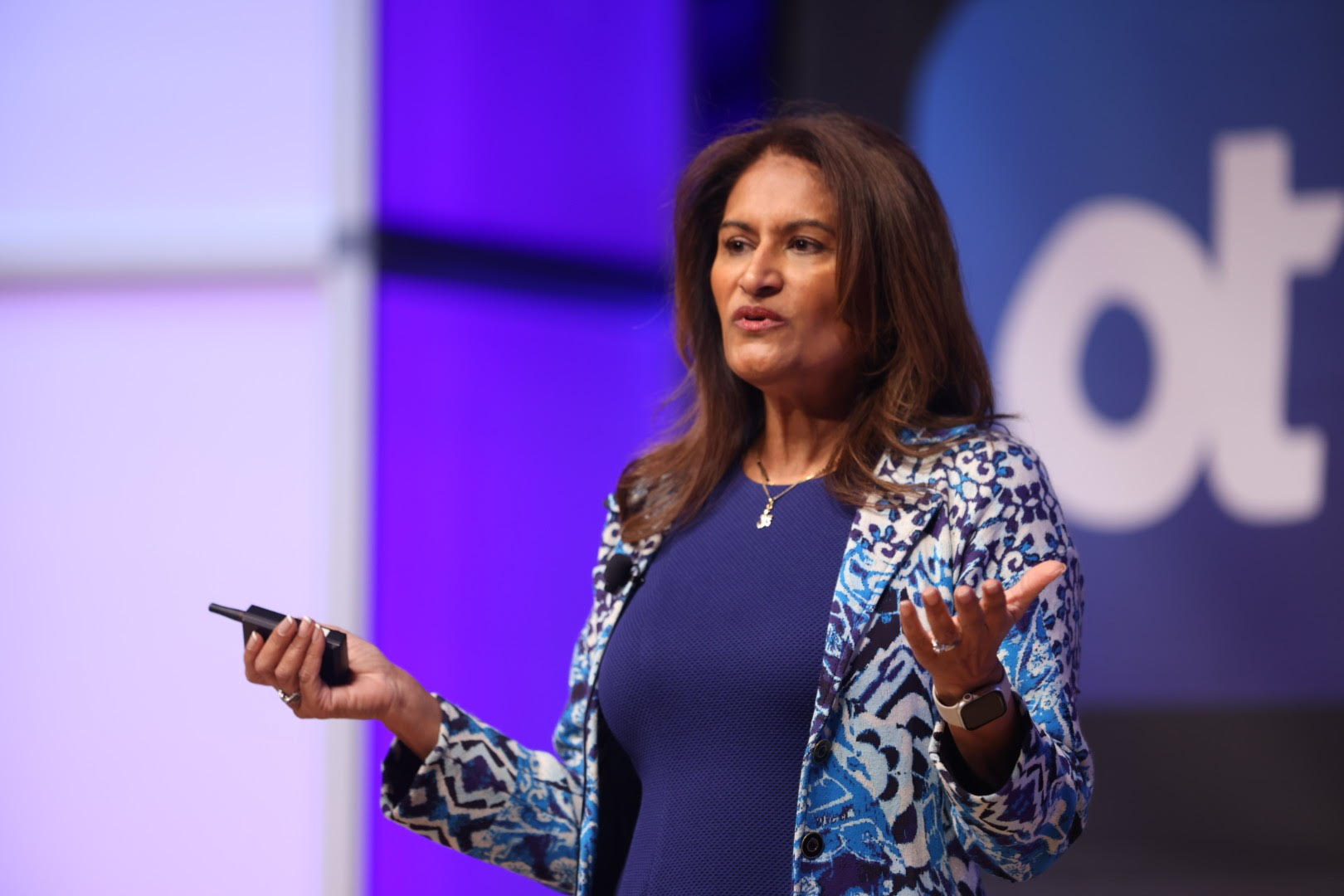 Rita Patel Jackson speaking on stage